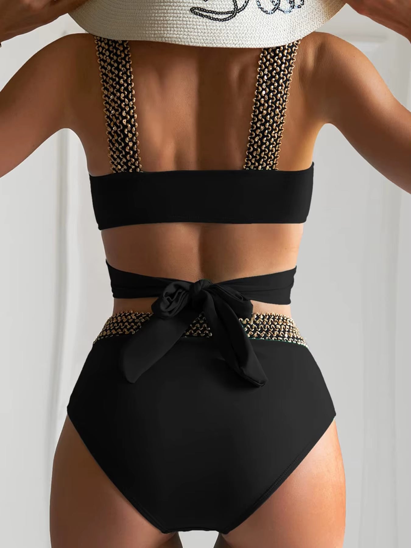 2023 New Sexy Cross High Waist Bikini Set Push up Swimwear Women Swimsuit Female Flash Patchwork Bathing Suits Beachwear Bathers